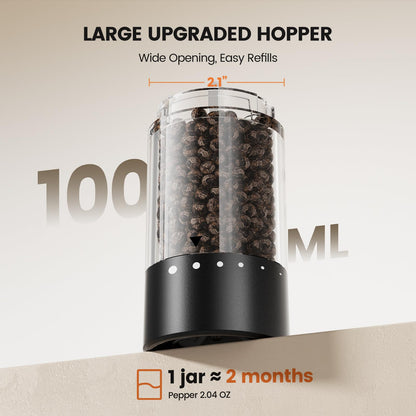 Seasoning mill — Rechargeable electric grinder set with adjustable coarseness