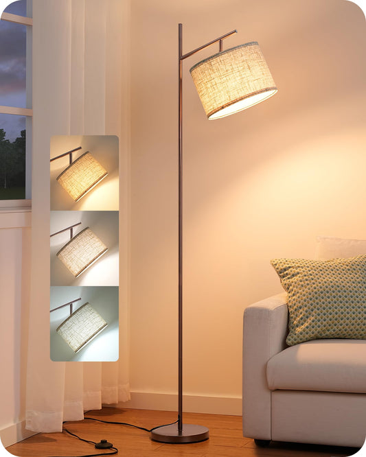 EDISHINE floor lamp — 64.7 minimalist design with adjustable shade and foot pedal switch