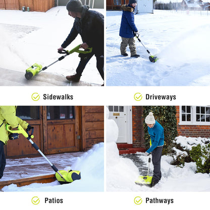 SnapFresh snow blower — 20V cordless design with adjustable handle and battery included
