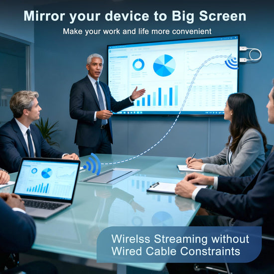 Wireless HDMI Display Adapter Plug and Play, Screen Mirroring Adapter Streaming Video/Audio/Files from iPhone iPad PC to TV/Monitor/Projector, Support Airplay Miracast YouTube Tiktok