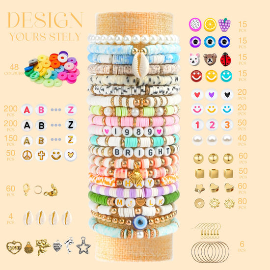 Sunlode bracelet making kit — DIY clay beads and charms for friendship bracelets