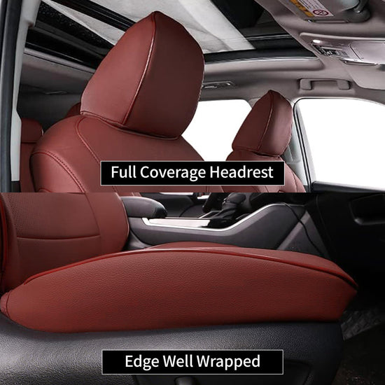 Vehicle seat cover — EKR custom fit leather for Honda Pilot 2016-2022 burgundy