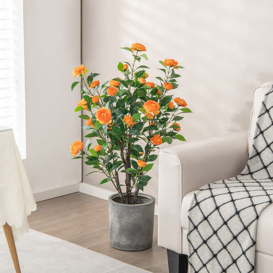 Goplus artificial camellia tree — realistic design and vibrant colors