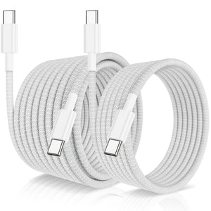 QZVOO 240W Braided USB C to USB C Cable, 6Ft+10Ft
