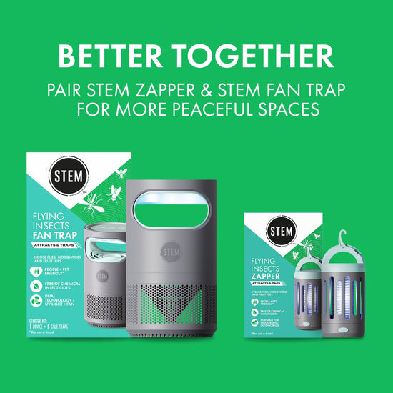 STEM electric fly and mosquito trap — includes micro-USB charging cable and cleaning brush