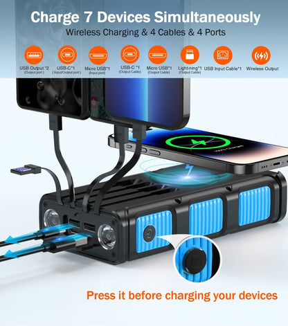 GOODaaa power bank — 45800mAh with built-in hand crank and solar charging