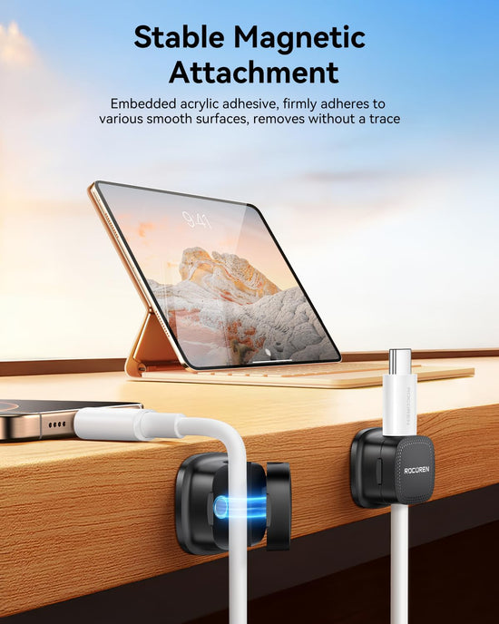 Rocoren magnetic cable clips — magnetic design for organized cables