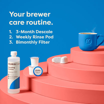 Keurig coffee maker maintenance kit with descaling solution and water filter cartridges 7 count