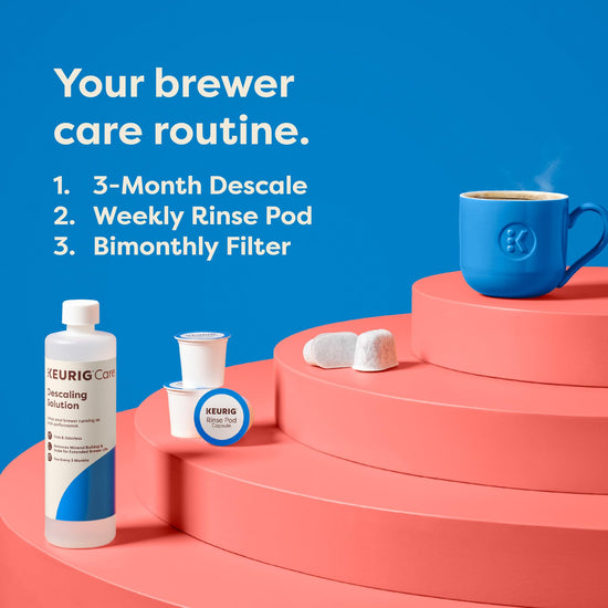 Keurig coffee maker maintenance kit with descaling solution and water filter cartridges 7 count