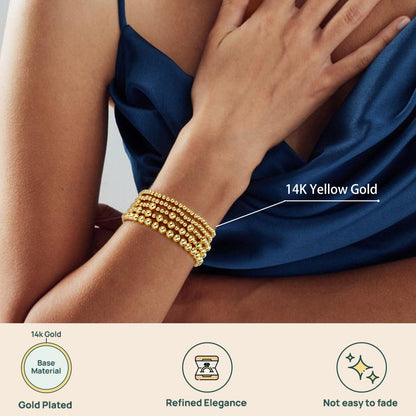 adoyi bracelet — 14K gold plated adjustable beaded strand jewelry set for women
