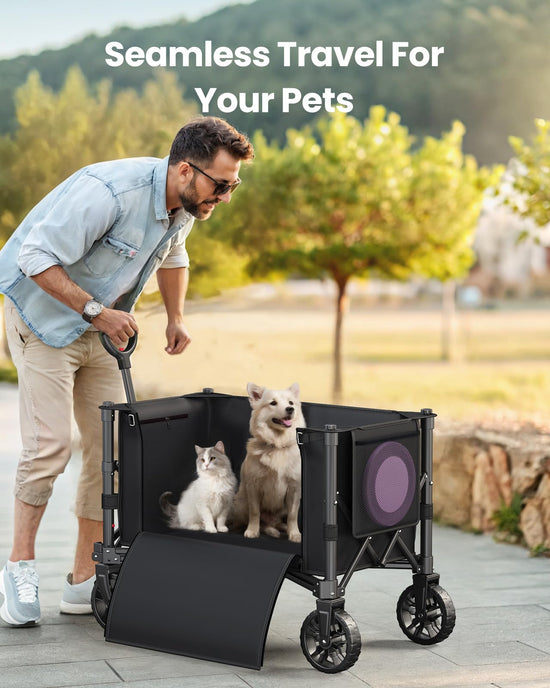 Utility cart wagon — Foldable with 220 lbs capacity and expandable storage
