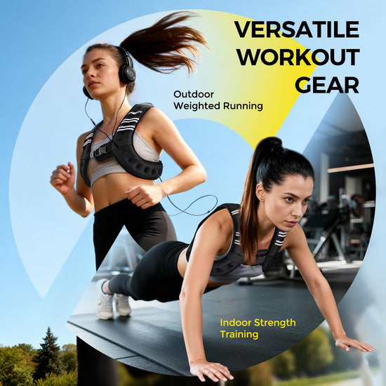 PACEARTH weighted vest — multiple weight options with reflective stripe for workouts