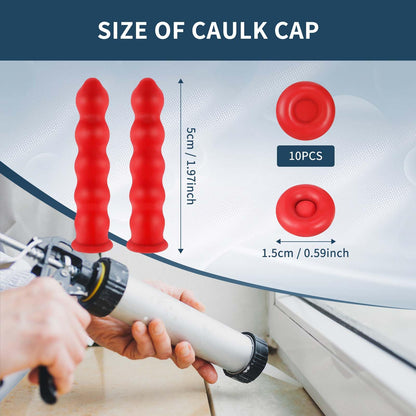 Zonon caulk caps for sealing and preserving, red