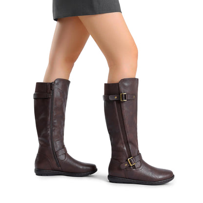 DREAM PAIRS knee high winter boots with faux fur lining