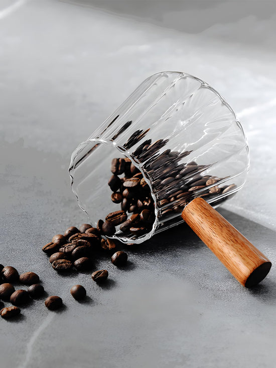 Measuring cup — Espresso shot glass with V-shaped mouth and ribbed design
