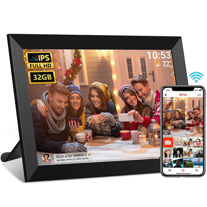 Digital picture frame — WiFi touchscreen display with auto-rotate feature and easy sharing