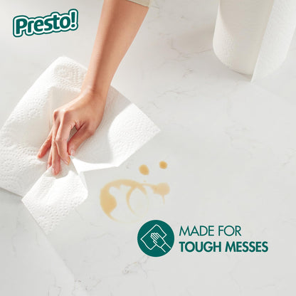 Paper towel — Ultra-strong premium, flex-a-size, 158 sheets, 12 rolls, white