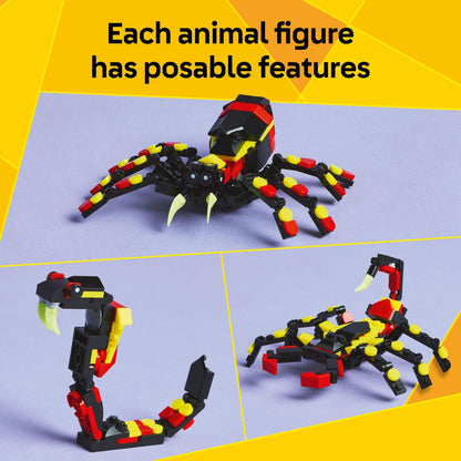 LEGO Creator 3 in 1 Wild Animals toy - 3 build options: spider, scorpion, snake - 31159