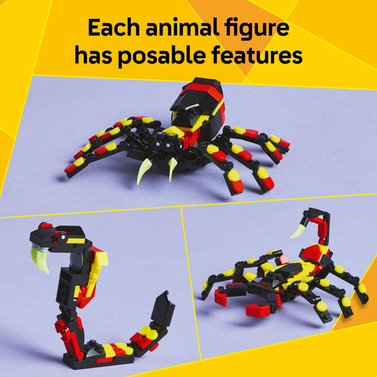 LEGO Creator 3 in 1 Wild Animals toy - 3 build options: spider, scorpion, snake - 31159