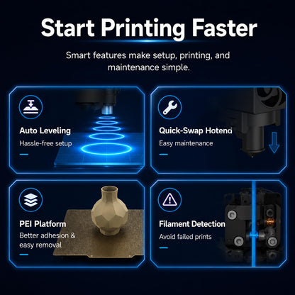 Entina Tina2 Plus 3D printer — fast 3D printing with auto leveling and WiFi