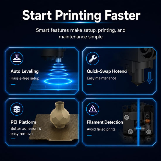 Entina Tina2 Plus 3D printer — fast 3D printing with auto leveling and WiFi