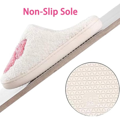 QBRIUQZP slippers — Floral memory foam plush with cartoon design and fur lining