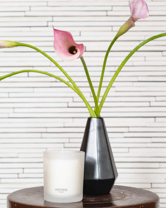 Apotheke scented candle — soy wax, large black jar, non toxic, luxury gift