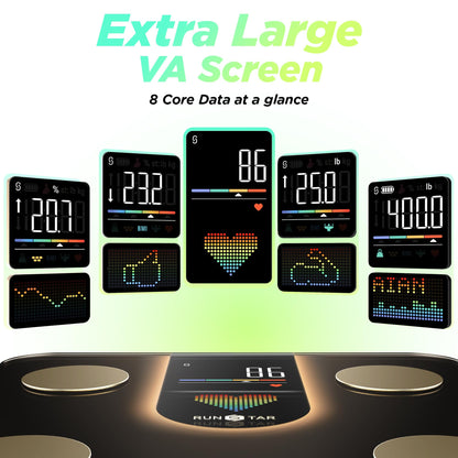 RunStar weigh scale — smart scale with 8-in-1 VA display and body composition app sync