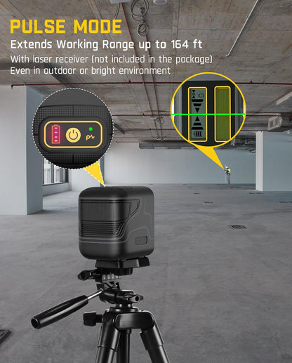 Fanttik D2 laser level — 100 ft self-leveling with magnetic bracket and pouch
