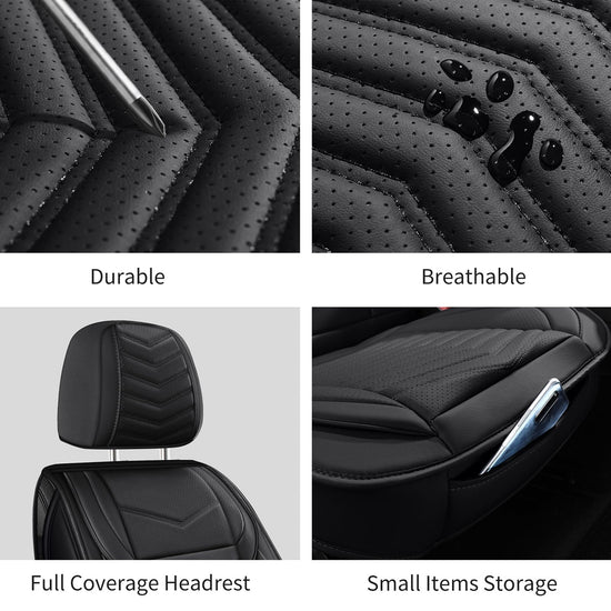 HChengkikz nappa leather car seat covers - waterproof full set for 5 seats