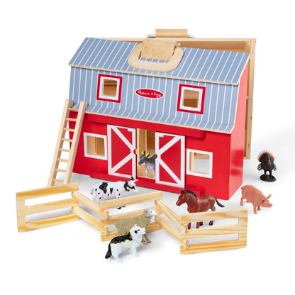 Melissa & Doug toy figure playset — foldable design for easy storage and transport