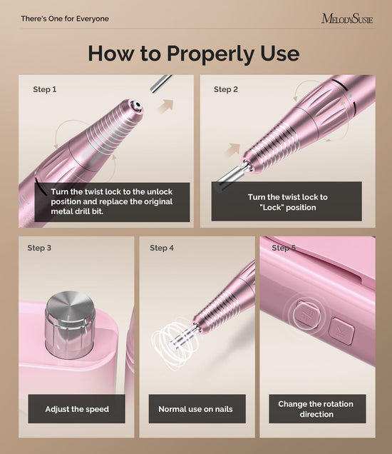 Nail drill — Cordless design with LCD display for home use and training