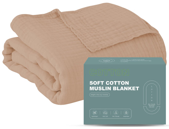 Cosy family muslin cotton blanket — soft and breathable material