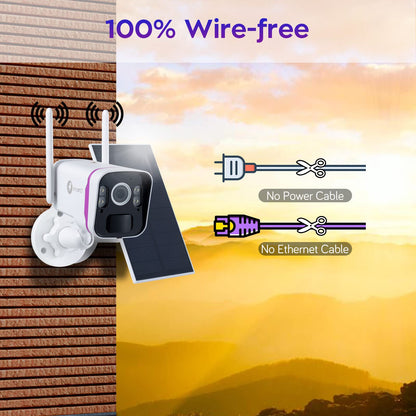 xmartO WiFi 6 Wire-Free Solar Home Security Camera System Wireless, 4-Cam 4MP QHD CCTV Camera Kit with 10CH Expandable 4K WiFi NVR and Past 120-Day Video Storage (SCS-2K104-PARENT) (1-CAM Combo)