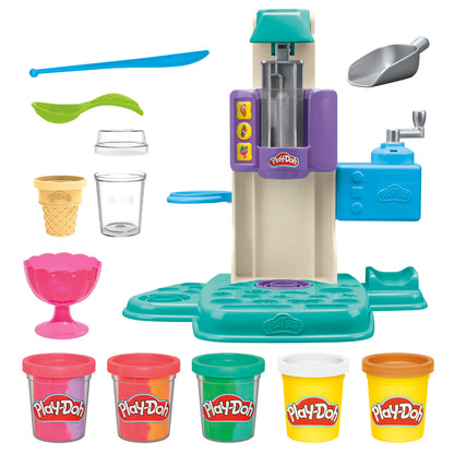Play-Doh ice cream playset with pretend kitchen accessories for kids 3 and up