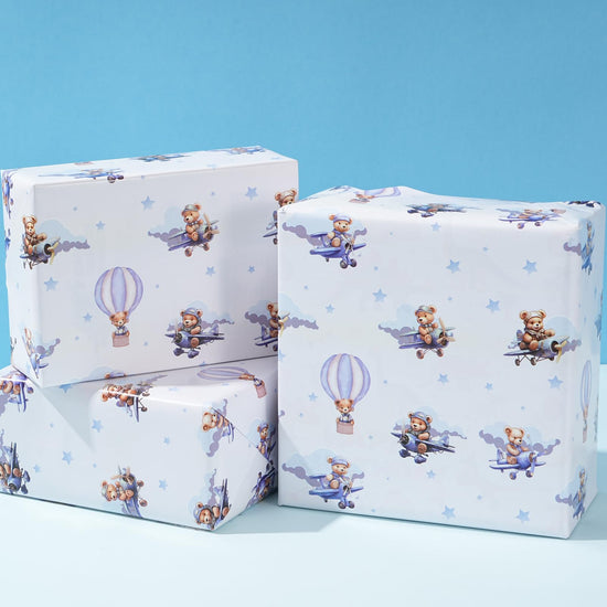 Cuitpan gift wrap — blue birthday design
