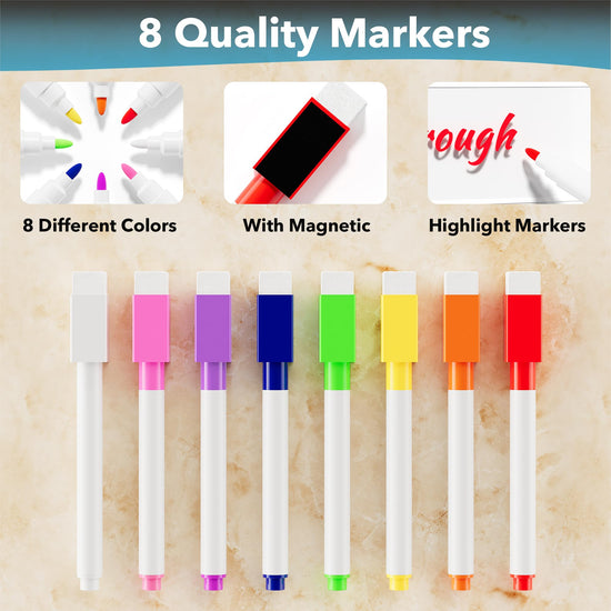 Neatsure writing board — clear monthly planner for fridge with 8 markers