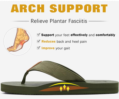 KuaiLu men's sandals with arch support and comfortable cushion for indoor outdoor use.