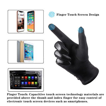 APPAREL_GLOVES — Alqqas women's winter leather touch screen gloves with wool lining