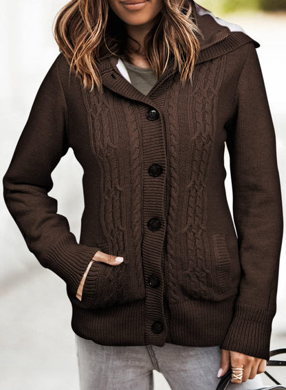 Sidefeel women's sweater — hooded fleece lined cardigan for winter