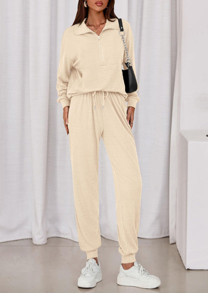 PRETTYGARDEN women's zip up sweatshirt and jogger pants track suit