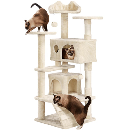 Yaheetech cat tree tower with scratch post for kittens and small pets.