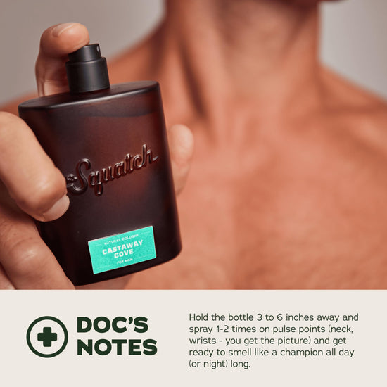 Personal fragrance — Dr. Squatch natural cologne with manly pine and cypress scent
