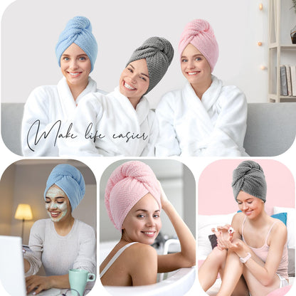 YFONG microfiber hair towel wrap - quick dry and super absorbent