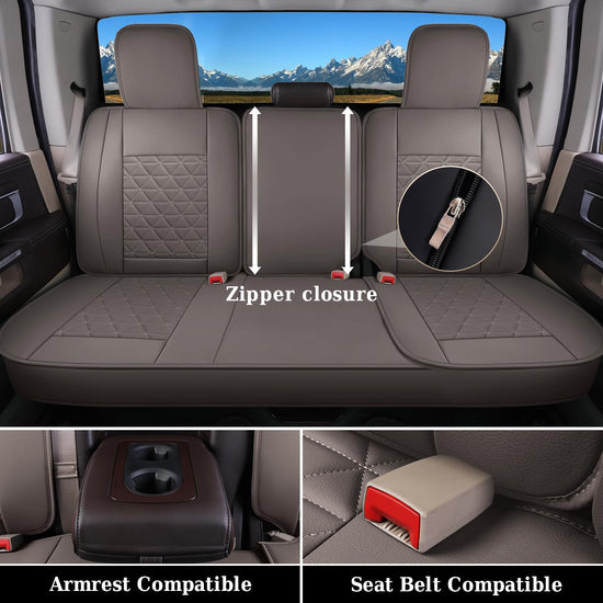 Coverado leather car seat covers — waterproof design for Dodge Ram 1500 2002-2026