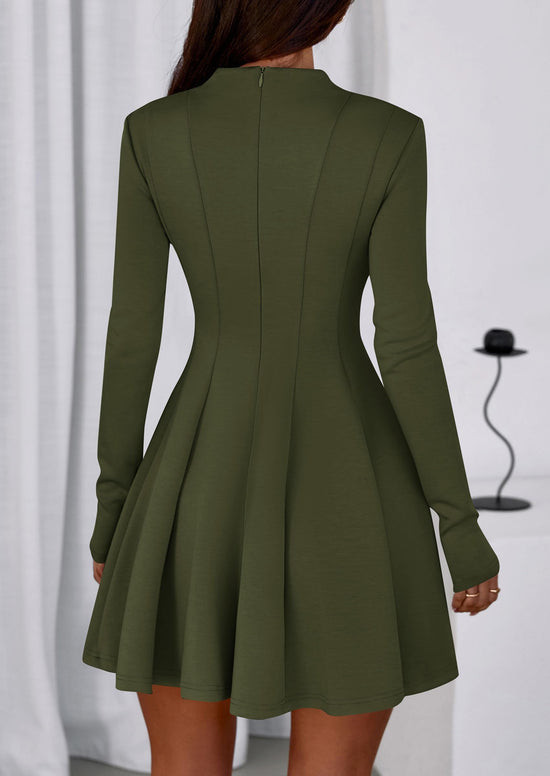 PrettyGarden dress — Elegant long sleeve swing dress for homecoming party