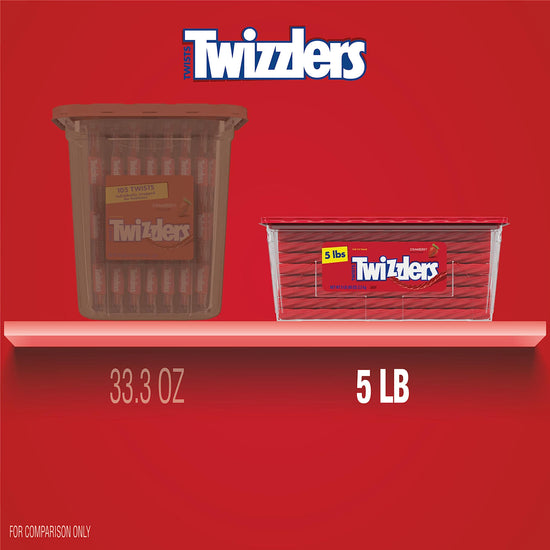 TWIZZLERS twists strawberry licorice style candy tub, low fat, 5 lb