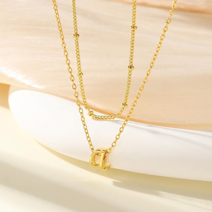 Yoosteel necklace — 14K gold-plated initial layering necklace for women and teens