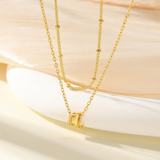 Yoosteel necklace — 14K gold-plated initial layering necklace for women and teens