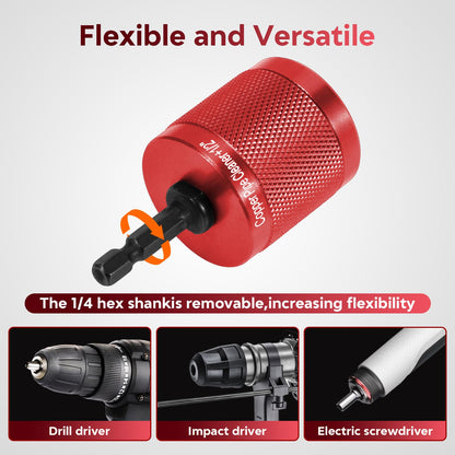 DDayuanwei 1/2" & 3/4" & 1" Copper Pipe Cleaner for Drill, with 1/4 Hex Shank & 3 Stainless Steel Wire Brushe, for Cleaning Rust, Stains, Paint on Copper Pipes and Various Metal Pipes(Red)